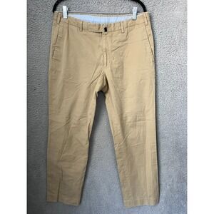 Incotex Pants Men 34x29 Beige Cotton Flat Front Tapered Leg Chino Trouser Preppy